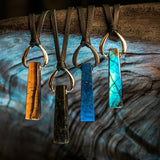 Power Ingot Pendant Necklace in Lapis Lazuli Labradorite Tigers Eye or Golden Obsidian