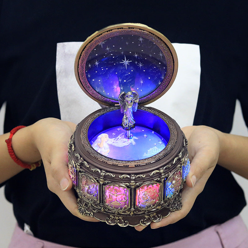 Twelve Constellation Music Box with celestial details and gold accents