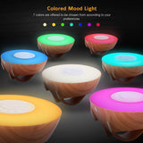 Wake Up Light Wood Grain Sunrise Sunlight Alarm Clock With 6 Natural Sounds & FM Radio & Snooze Function and 7 Colors Be