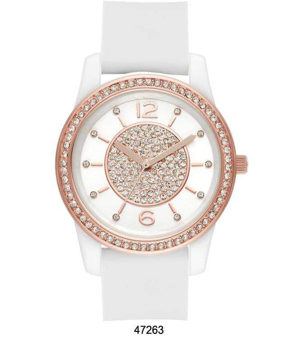M Milano Expressions White Silicon Band Watch with White