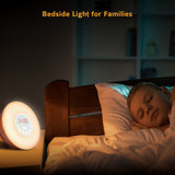 Wake Up Light Wood Grain Sunrise Sunlight Alarm Clock With 6 Natural Sounds & FM Radio & Snooze Function and 7 Colors Be